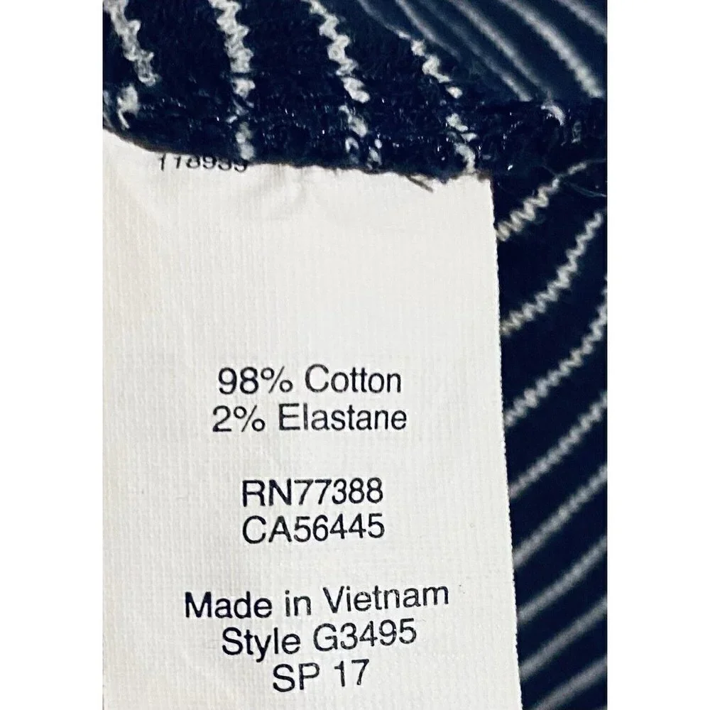 J Crew Tank Dress Womens XL Striped Sleeveless Navy Blue Nautical Cotton Stretch